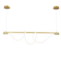 lampara colgante led salsa dorada 45w 4000k con neon ondulante ajustable