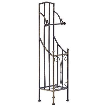 Portarrollos De Metal Negro 68 Cm Envejecido Almacenaje Accesorio Retro