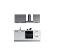 cocina con electrodomesticos gilda 20 210cm izquierda gris claro y madera gris