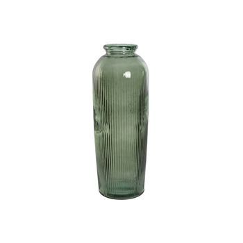Jarron Cristal Reciclado 30x30x72 Rayado Verde