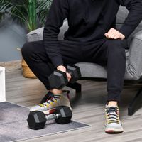 homcom juego de 2 mancuernas de 8 kg para culturismo entrenamiento muscular de metal negro y caucho para hombre y mujer