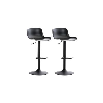 Set de 2 Taburetes de bar regulable en Plástico Negro