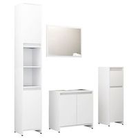juego de muebles de bano 4 piezas madera ingenieria blanco vidaxl