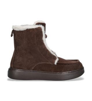 Twinset para mujer. 252TGT01C Botines de Piel Confy marrón (37), Plano, Cordones, Casual