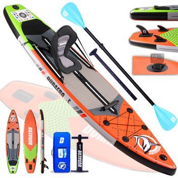 Tabla de Paddle Surf DURAERO Sup Hinchable PVC, 330x76x15cm, Rojo