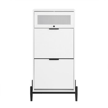 Mueble zapatero con 2 compartimentos y 1 puerta blanco