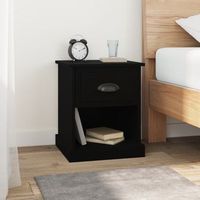 mesitas de noche 2 uds - mueble para dormitorio - madera contrachapada - negro 39x39x475cm