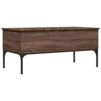 mesa de centro madera ingenieria metal roble marron 100x50x45cm vidaxl