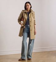 lauren ralph lauren para mujer 297967121002 abrigo escoces de mezcla de algodon beige xl casual
