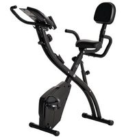 bicicleta estatica rolipo bicicleta estatica plegable 2 en 1 con pantalla lcd asiento con respaldo y resistencia magnetica ajustable