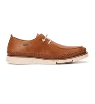 Pikolinos para hombre. M6L-4274C1 Zapatos de Piel San Juan marrón (45), Plano, Cordones, Casual
