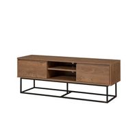 mueble tv 2 nichos y 2 cajones decoracion nogal l140 cm - rodez
