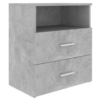Mesita De Noche | Mesa Auxiliar | Mesilla Gris Hormigón 50x32x60 Cm