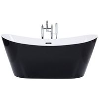 banera independiente de acrilico negro plateado con rebosadero 180 cm moderno antigua