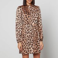 cras lavacras leopard-print recycled satin mini dress - eu 34uk 6