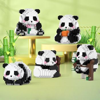 ​ Nuevo juego de construcción de microbloques de Panda de 18 estilos, Kit de modelos de animales de Panda lindo, ladrillos de montaje DIY, regalo de cumpleaños y Navidad para niños