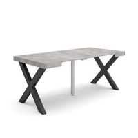 mesa consola extensible mesa comedor plegable 180 para 8 comensales patas madera maciza estilo moderno cemento
