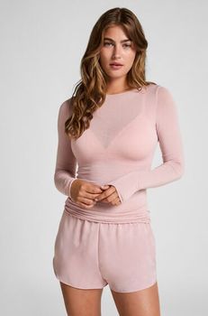 Hunkemöller Camiseta super suave de Cashmere con Escote Barco Rosa