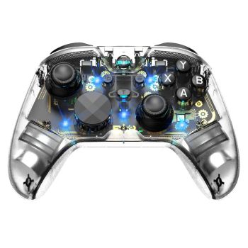 Controlador de Juegos Inalámbrico Bluetooth Transparente G6 Pro con Gatillo Hall Joystick de Película de Carbón Iluminac