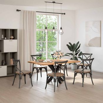 Pata De Mesa，pierna De Mesa Comedor Forma Araña Negra 85x85x(72-73) Cm Acero