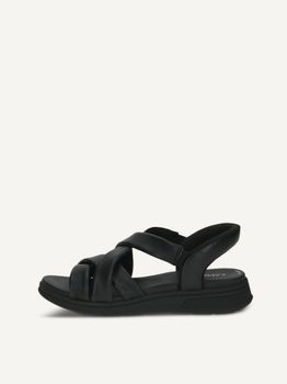 CAPRICE Sandal, black, made of Leather without heel, Size 41