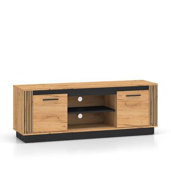 Mueble tv 2 puertas 150 cm y negro fachada de mdf madera