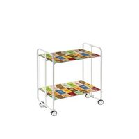carrito auxiliar plegable bauhaus con ruedas - armazon metalico blanco 2 niveles y 4 posiciones ajustables20