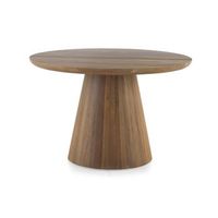 mesa jambul de madera natural con pie central diametro 120