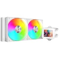mars gaming ml-vision240 refrigeracion liquida aio tdp 500w 2 ventiladores argb pantalla lcd blanco