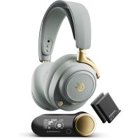 auriculares steelseries arctis nova elite inalambricos bluetooth para gaming con microfono y sonido envolvente color verde y dorado