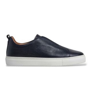 Hackett London para hombre. HMS200140 Zapatillas de piel Vision Pebble marino (44), Plano, Ninguno, Casual