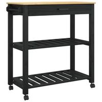 carro de cocina monza negro 84 x 40 x 885 cm vidaxl
