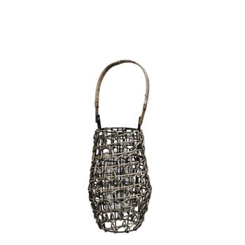 Farol decorativo de ratán marrón h41