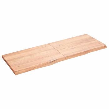 Tablero Mesa Madera Roble Tratada Marrón Claro 140x50x(2-4) Cm Vidaxl