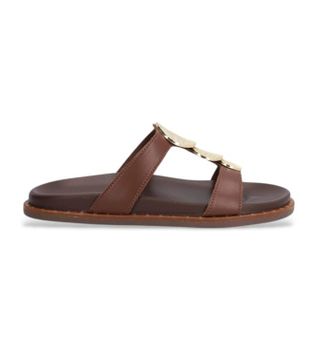 Alpe para mujer. 557917 Sandalias de piel Isabella marrón (37), Plano, Ninguno, Casual