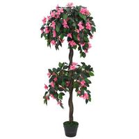 planta artificial azalea con maceta 155 cm verde y rosa vidaxl