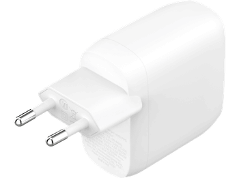 Cargador móvil - Belkin BoostCharge, 60 W, 2 puertos, USB-C, Carga rápida, Universal, Blanco