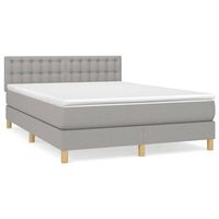 cama box spring con colchon tela gris claro 140x200 cm vidaxl