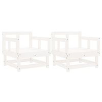 pack 2 uds sillones de jardin  silla de jardin  silla de exterior madera maciza pino blanco