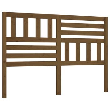 Cabecero De Cama | Panel De Cabecera Madera Maciza De Pino Marrón Miel 146x4x100 Cm