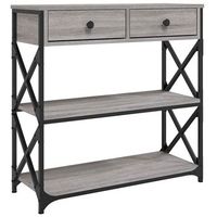 mesa consola  mesa de entrada  mesa auxiliar madera de ingenieria gris sonoma 75x28x75 cm