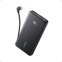 power bank anker 20000 mah 225w 1 usb-c 1 cable retractil usb-c 1 usb-a negro