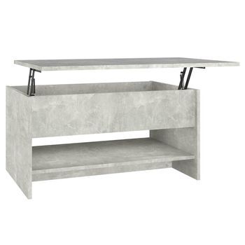 Mesa De Café - Mesa De Centro Madera Contrachapada Gris Hormigón 80x50x40 Cm