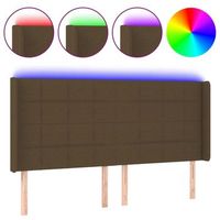cabecero  panel de cabecero  decoracion de pared con led de tela marron oscuro 203x16x118128 cm
