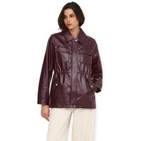 only abrigo mini faux jacket - decadent chocolate para mujer