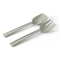 cubiertos de servicio de polipropileno verde mate