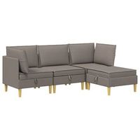 juego de sofa modular con almacenamiento 4 uds topo tela vidaxl