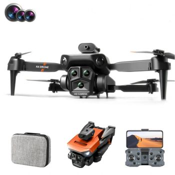 XKJ K6 MAX Upgrade WiFi FPV con tres cámaras y 4K ESC, 3 lentes, Evitación de obstáculos en 360°, Posicionamiento óptico