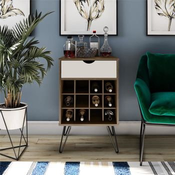Estante para vinos en efecto roble marrón