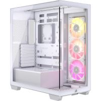 corsair icue link 3500x rgb semi torre cristal templado usb-c blanca